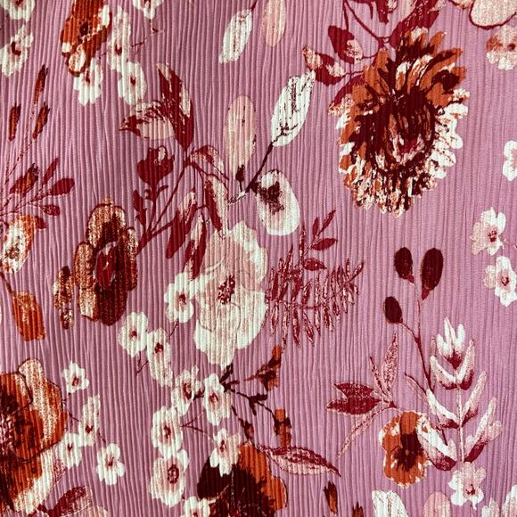 New Eye Shadow floral asymmetric hem twist babydoll empire waist sundress pink M - Picture 11 of 14